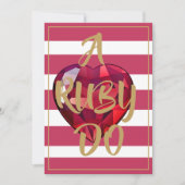 40ste trouwjubileum rode gestreepte elegante kaart (Voorkant)