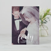 40ste trouwjubileum zilver & foto folie uitnodiging (Staand Voorkant)