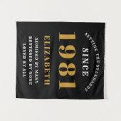 40ste verjaardag 1981Persoonlijke Black Gold-dame Wandkleed (Voorkant (horizontaal))