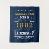 40ste verjaardag 1982 Naam Toevoegen Legendarisch  Wandkleed (Voorkant)