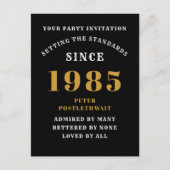 40ste verjaardag 1985 Zwart Goud Briefkaart (Voorkant)