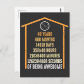 40ste verjaardag 40 jaar oud 480 maanden briefkaart (Voorkant / Achterkant)