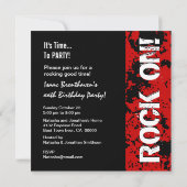 40ste verjaardag 40 Rocks! Grunge Red en Black A07 Kaart (Achterkant)