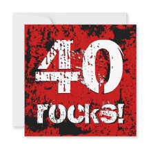 40ste verjaardag 40 Rocks! Grunge Red en Black A07