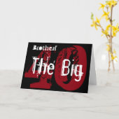 40ste verjaardag, broer, wit, zwart, rood. kaart (Gele Bloem)