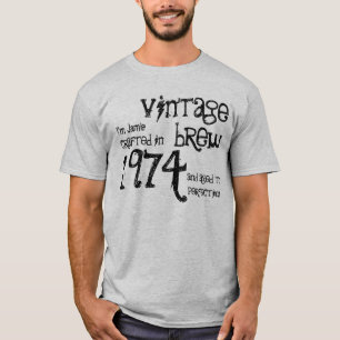 40ste verjaardag Cadeau 1974 Vintage Brew Grey Bla T-shirt