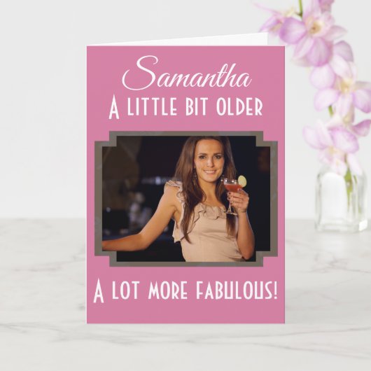 40ste verjaardag een veel meer verbluffende roze f kaart (Orchidee)