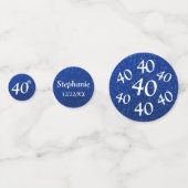 40ste verjaardag Foto Blauw Confetti (Voorkanten)