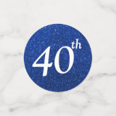 40ste verjaardag Foto Blauw Confetti (Kleine voorkant)
