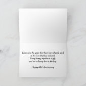 40ste verjaardag (huwelijksjubileum) kaart (Binnen)