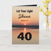 40ste verjaardag Laat Uw Licht Schriftuurlijke Tek Kaart (Gele Bloem)