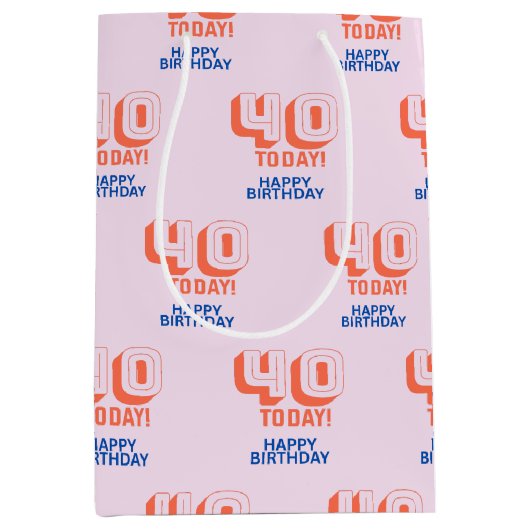 40ste verjaardag medium cadeauzakje (Voorkant)