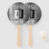 40ste verjaardag, meneer 40, zwart en wit handwaaier (Voorkant en achterkant)