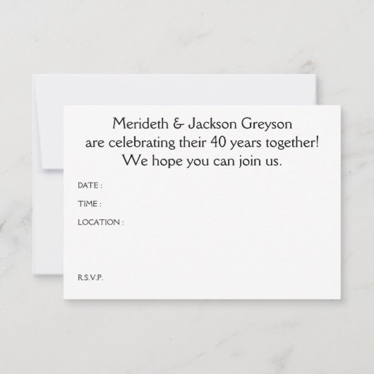 40ste verjaardag (mod vogels) kaart (Achterkant)