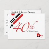 40ste verjaardag (mod vogels) kaart (Voorkant / Achterkant)