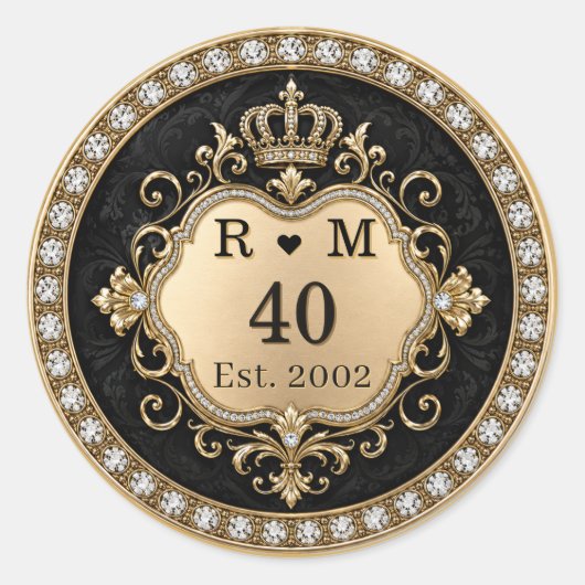40ste Verjaardag Monogram Gouden Zegel (Voorkant)