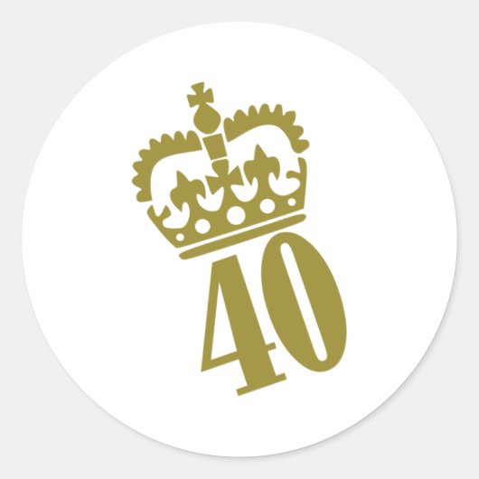 40ste verjaardag - Nummer - Veertig Ronde Sticker (Voorkant)