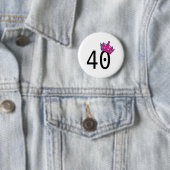 40ste verjaardag prinses ronde button 5,7 cm (In situ)