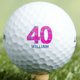 40ste verjaardag roze auto's 40 jaar initiaal golfballen
