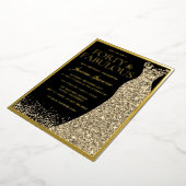 40ste verjaardag van de veertig & fantastische gou folie uitnodiging (Gedraaid)