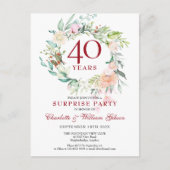 40ste Verjaardag Verrassingsfeest Rozen Guirlande Briefkaart (Voorkant)