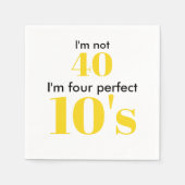40ste verjaardag vier perfecte tienen helder geel servet (Voorkant)