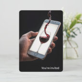 40ste verjaardag wijn op smartphone scherm kaart (Staand voorkant)