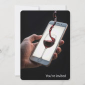 40ste verjaardag wijn op smartphone scherm kaart (Voorkant)