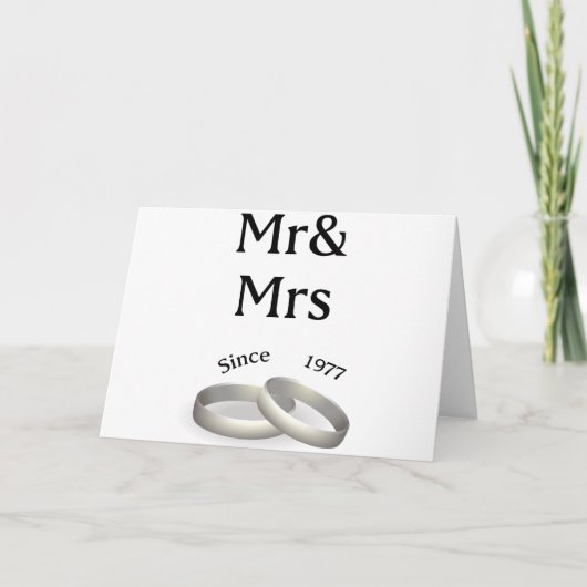 40ste verjaardags passende M. En Mevr. Sinds 1977 Kaart (Voorkant)