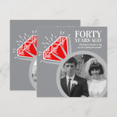 40ste verjaardagsfeestje robijnen ring nu dan foto kaart (Voorkant / Achterkant)