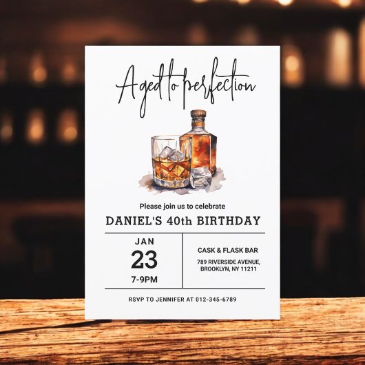 40ste verjaardagsfeestje van whisky kaart