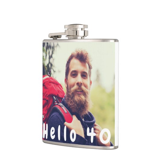 40ste verjaardagsfoto hallo 40 man man heupfles (Links)