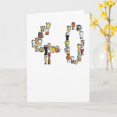 40ste verjaardagskaart, bierkaart kaart (Gele Bloem)