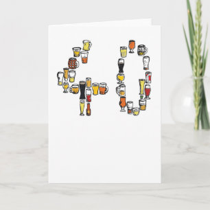 40ste verjaardagskaart, bierkaart kaart