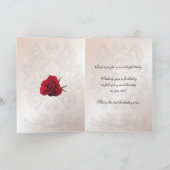 40ste verjaardagskaart met rozen en bladeren kaart (Binnen)