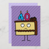 40ste verjaardagstaart met kaarsen Chocolade ijsje Kaart (Voorkant / Achterkant)