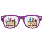 40ste verjaardagstaart met kaarsen Chocolade ijsje Retro Zonnebril (Voorkant)