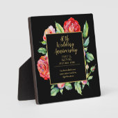 40ste weddenschap Jubileum Gift - Ruby Red Roses Fotoplaat (Voorkant)