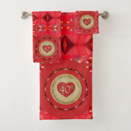 40th/15th Ruby Jubileum Handdoek