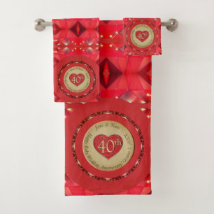 40th/15th Ruby Jubileum Handdoek