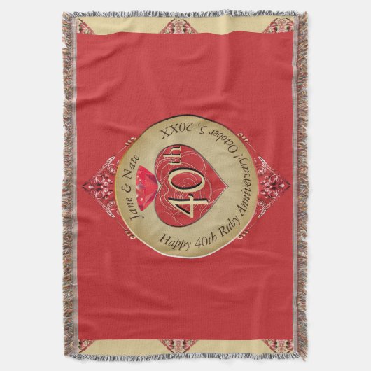 40th/15th Ruby Red Deken (Voorkant Verticaal)