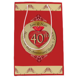 40th/15th Ruby Red Medium Cadeauzakje