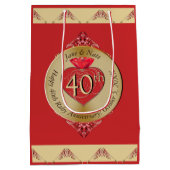 40th/15th Ruby Red Medium Cadeauzakje (Achterkant)