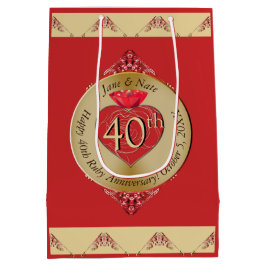 40th/15th Ruby Red Medium Cadeauzakje