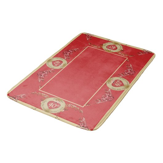 40th/15th Ruby Red Wedding Jubileum Badmat (Gekanteld)