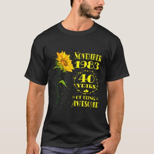 40th 40 Geboren November 1983 T-shirt (Voorkant)