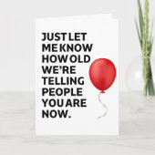 40th 50th 60th Funny Birthday Kaart (Voorkant)