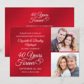 40th Anniversary Hearts JAAR IN FOREVER 2 Foto Kaart (Voorkant / Achterkant)