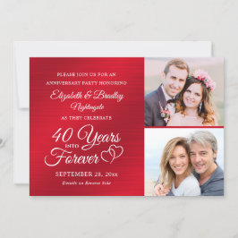 40th Anniversary Hearts JAAR IN FOREVER 2 Foto Kaart