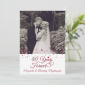 40th Anniversary Hearts JAREN IN DE EEUWIGHEID Fot Kaart (Staand voorkant)